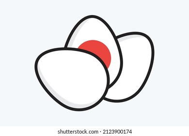 Japanese Egg Logo with Flat Minimalist for Restaurant and Japanese Food