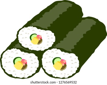Japanese Eho-maki sushi roll