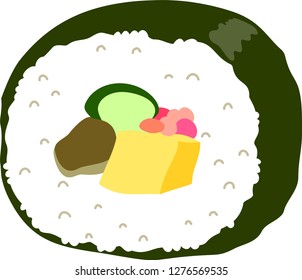 Japanese Eho-maki sushi roll
