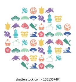 Japanese elements and good luck symbols