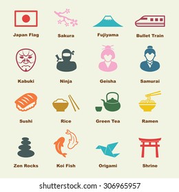 japanese elements, vector infographic icons