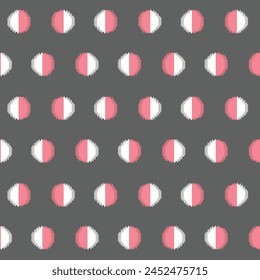Japanese Embroidery Circle Vector Seamless Pattern