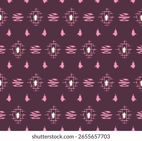 Japanese Embroidery Cross Motif Vector Seamless Pattern