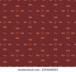 Japanese Embroidery Cross Shape Vector Seamless Pattern