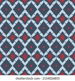 Japanese Embroidery Diamond Vector Seamless Pattern