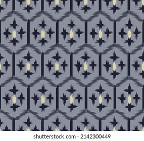 Japanese Embroidery Hexagon Star Vector Seamless Pattern