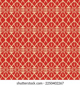 Japanese Embroidery Net Vector Seamless Pattern