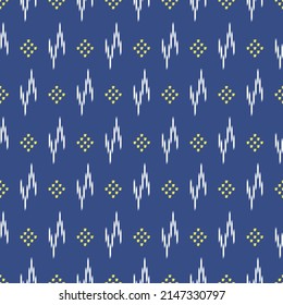 Japanese Embroidery Zigzag Motif Vector Seamless Pattern