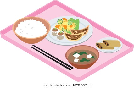 Japanese Employee Cafeteria Menu Chinese Food Stock Vector (Royalty ...