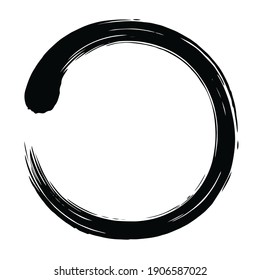 Japanese Enso Zen Circle Brush Vector Art Illustration 