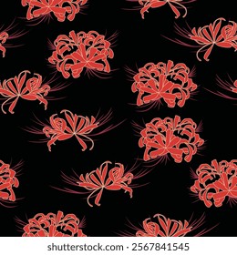 Japanese Equinox Flower Vector Seamless Pattern