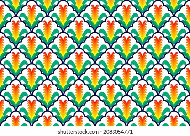 Diseño de patrones étnicos japoneses. Moqueta de tela azteca mandala adorno boho chevron decoración textil papel de pared. Antecedentes del vector tradicional del bordado del pavo tribal africano 