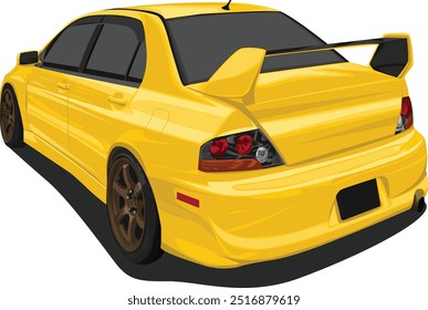 Vetor japonês amarelo ilustração carro isolado em fundo branco