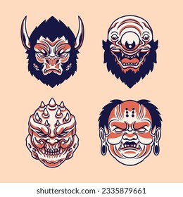 Japanese face mask vector art