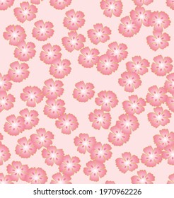 Japanese Falling Cherry Blossom Vector Seamless Pattern