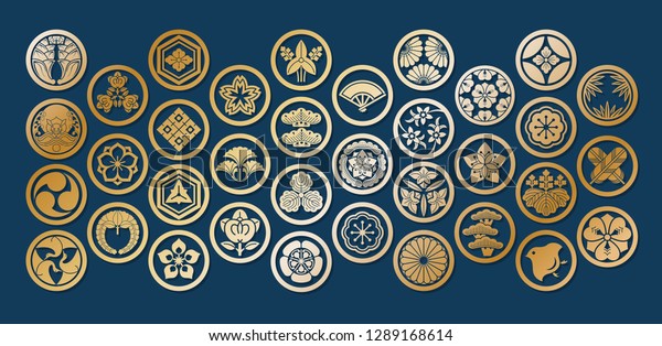 Japanese Family Crests Symbol Kamon Japanese Stock Vector (Royalty Free ...