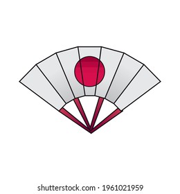 japanese fan accessory culture isolated