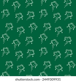 Japanese Fan Flower Motif Vector Seamless Pattern