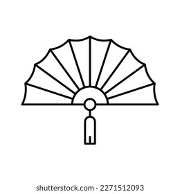 Japanese fan icon design. Hand fan icon. Folding eastern accessory. isolated on white background. Vector illustration
