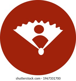 Japanese fan, icon illustration, vector on white background