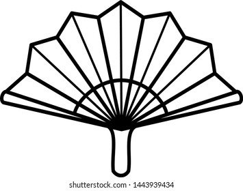 Japanese Fan Icon Outline Style Stock Vector (Royalty Free) 1443939434 ...