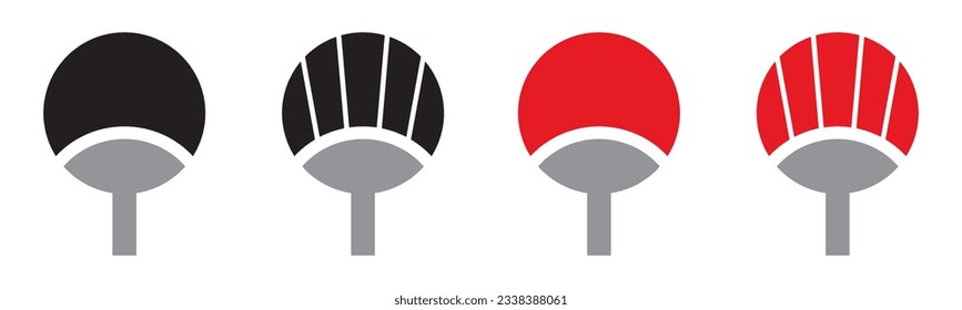 Japanese fan icon. Uchiha fan icon. Uchiha clan icon, vector illustration