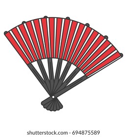 japanese fan isolated icon