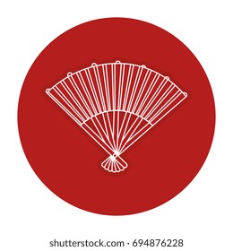 japanese fan isolated icon