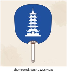 Japanese Fan Japan Pagoda Background Vector Image
