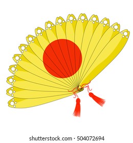 Japanese fan of with sunshine vector illustration