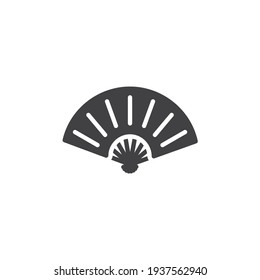 Japanese fan vector icon. filled flat sign for mobile concept and web design. Folding fan glyph icon. Symbol, logo illustration. Vector graphics