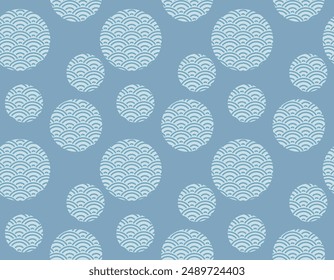 Patrón inconsútil del Vector del círculo de la onda del ventilador japonés