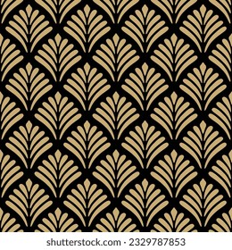 Japanese Feather Fan Wave Vector Seamless Pattern