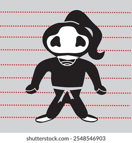 Japanese female ninja character isolated vector