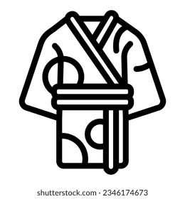 Japanese female robe, kimono line icon, asian culture concept, Japan national clothes vector sign on white background, outline style icon mobile concept web design. Vector graphics.