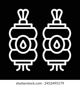 Japanese festival lamp icon vector