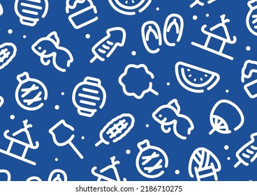 Japanese festival and summer pattern background for graphic design.A-size horizontal.