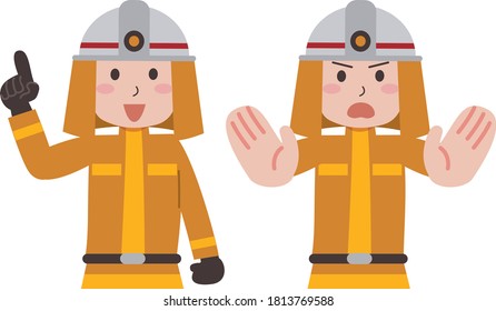 Material de ilustración simple para extinción de incendios en Japón