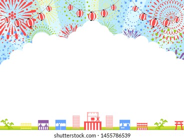 Japanese fireworks festival and  food stall background