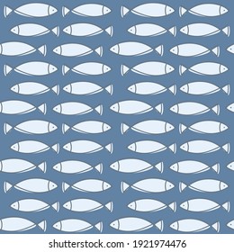 Japanese Fish Cartoon Vector Seamless Pattern
