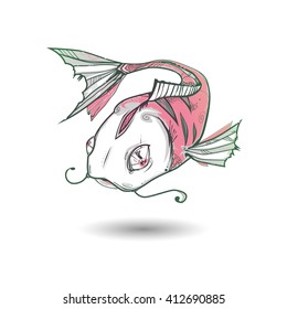 Japanese fish isolated on white background.