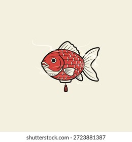 Japanische Fischlaterne Symbol flaches Vektordesign.