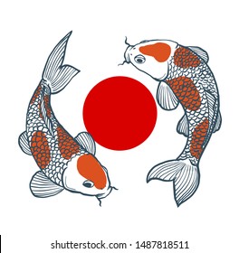 Japanese fish painting stripes can be applied to different designs.