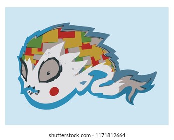 Japanese fish paper cut