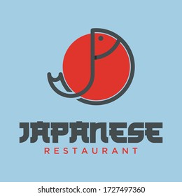 Japanese Fish Restaurant Logo Vector