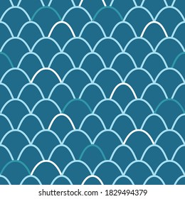 Japanese Fish Scale Vector Seamless Pattern