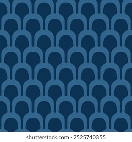 Japanese Fish Scale Wave Vector Seamless Pattern