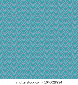 Japanese fish scales pattern vector background - Fish scales seamless texture is perfect for spring, fisherman, seafood, abstract sea wave posters design