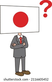 Japanese flag character with doubts