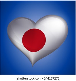 Japanese Flag in heart shape